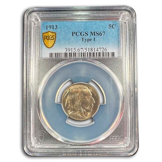 1913 Buffalo Nickel Type-I MS-67 PCGS 1913 Buffalo Nickel Type-I MS-67 PCGS